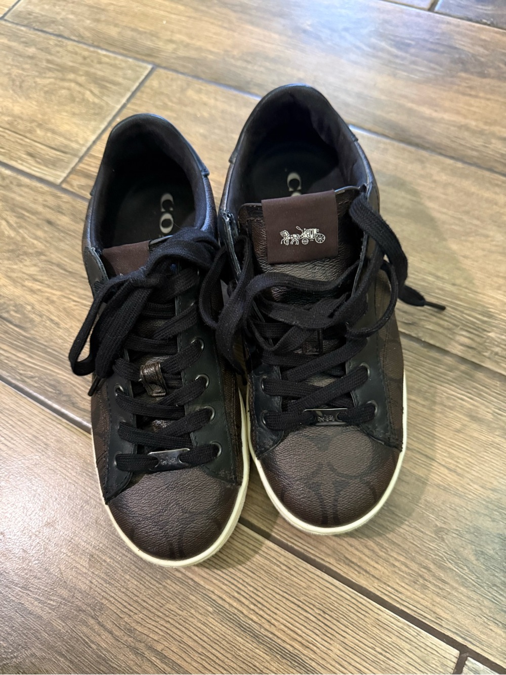 COACH Clip Low Top Sneaker In Signature Black Denim G1888 Women’s 8B